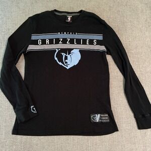 UNK NBA Memphis Grizzlies Waffle Knit Long Sleeve Shirt SZ Medium Navy Blue